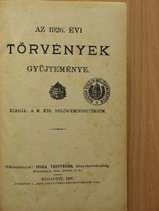 Az 1926. évi törvények gyüjteménye [antikvár]