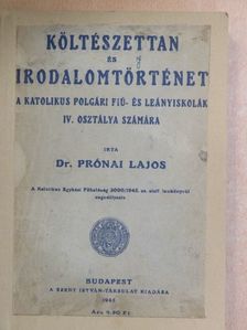 Dr. Prónai Lajos - Költészettan és irodalomtörténet [antikvár]