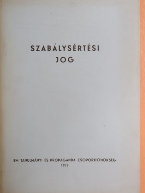 Szabálysértési jog [antikvár]