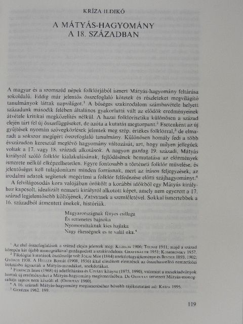 Kríza Ildikó - A Mátyás-hagyomány a 18. században [antikvár]