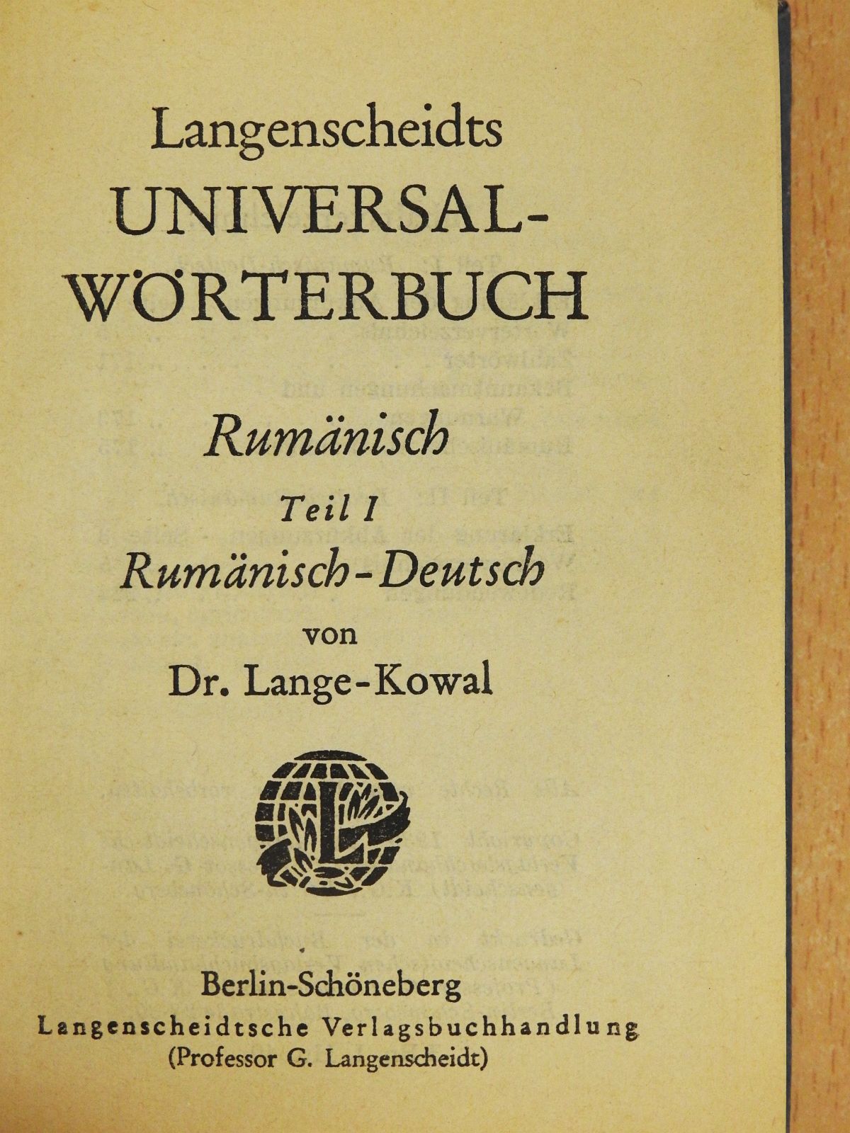Dr. Lange-Kowal - Langenscheidts Universal-Wörterbuch Rumänisch I-II. [antikvár]