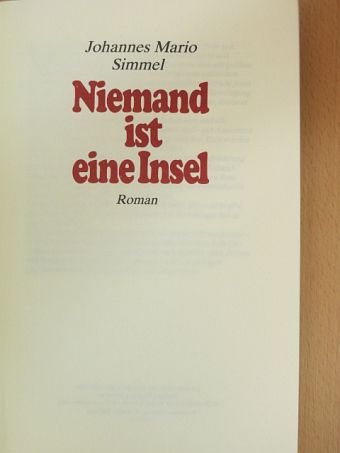 Johannes Mario Simmel - Niemand ist eine Insel [antikvár]