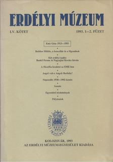 Szabó György, Benkő Samu, Faragó József, Kozma Zsolt, Balázs Sándor - Erdélyi Múzeum LV. kötet 1993. 1-2. füzet [antikvár]