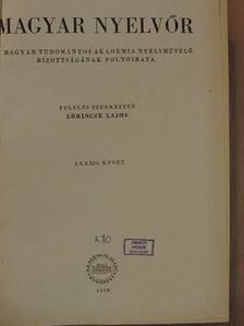 Ladó János - Magyar Nyelvőr 1959. január-december [antikvár]