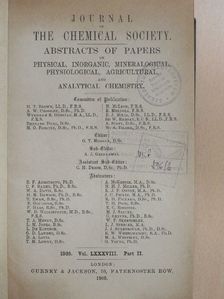 C. F. Baker - Journal of the Chemical Society 1905/II. [antikvár]