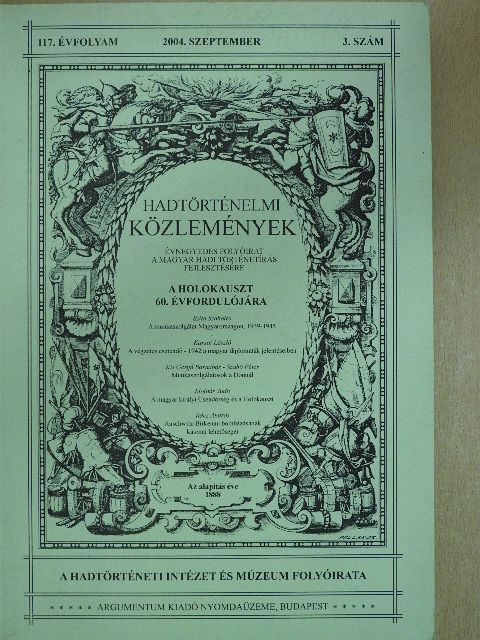 Czigány István - Hadtörténelmi Közlemények 2004. szeptember [antikvár]