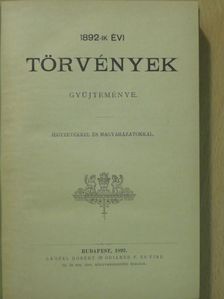 1892-ik évi törvények gyüjteménye [antikvár]