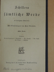Schiller - Schillers Sämtliche Werke in fünfzehn Bänden 8. (gótbetűs) [antikvár]