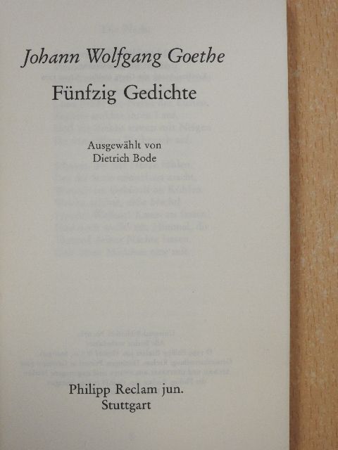 Johann Wolfgang Goethe - Fünfzig Gedichte [antikvár]