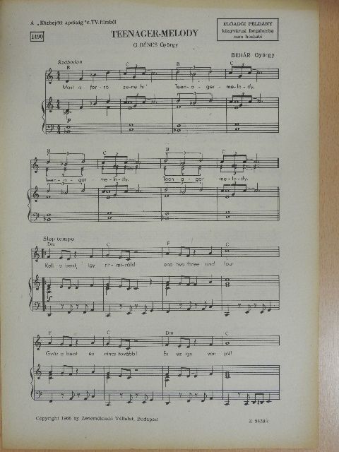 Behár György - Teenager-Melody [antikvár]