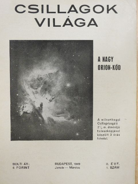 Dr. Berkes Zoltán - Csillagok Világa 1949. január-március [antikvár]