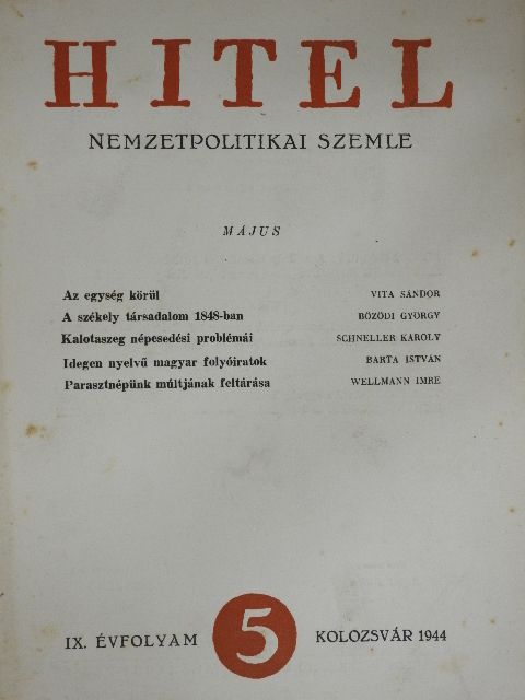 Barta István - Hitel 1944. május [antikvár]
