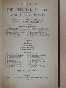G. Barger - Journal of the Chemical Society 1918/I. [antikvár]