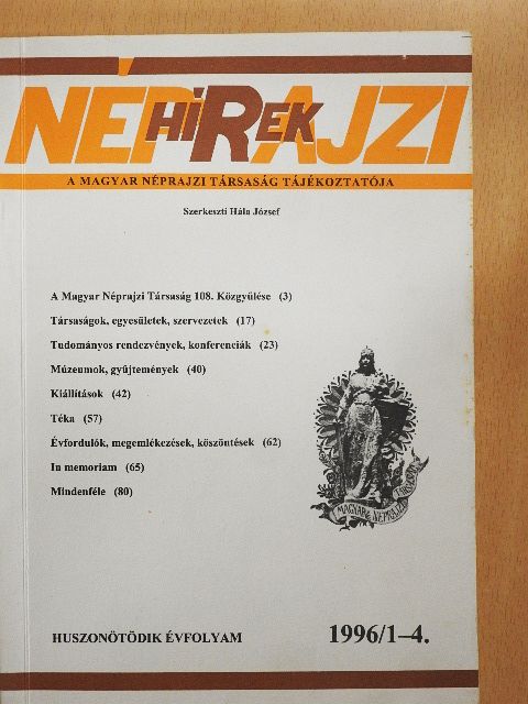 Balassa Iván - Néprajzi Hírek 1996/1-4. [antikvár]