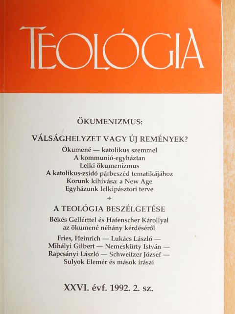 Bittsánszky Géza - Teológia 1992. május [antikvár]