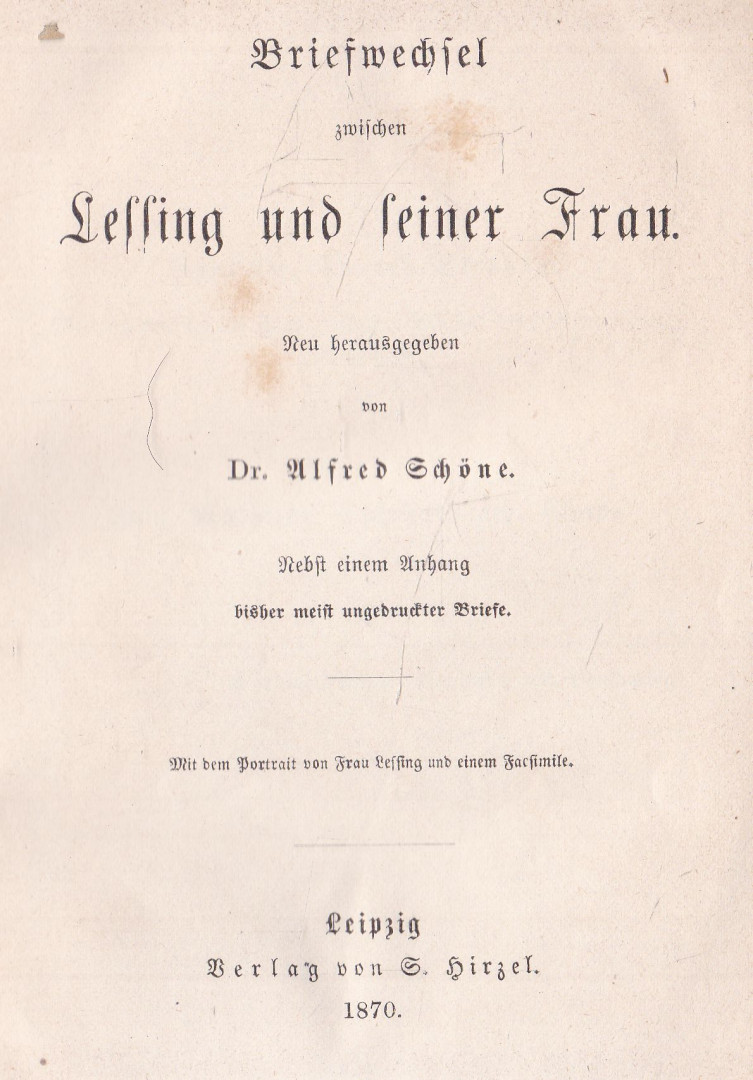 Briefwechsel zwischen Lessing und seiner Frau [antikvár]