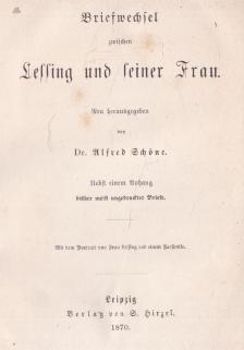 Briefwechsel zwischen Lessing und seiner Frau [antikvár]