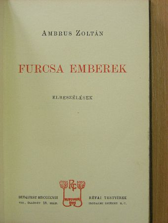Ambrus Zoltán - Furcsa emberek [antikvár]