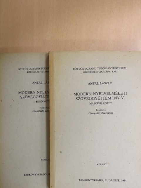 Modern nyelvelméleti szöveggyűjtemény V/1-2. [antikvár]