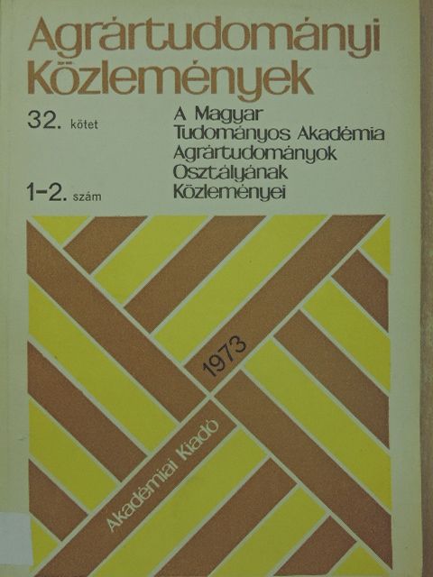 Albert Nándor - Agrártudományi Közlemények 1973/1-2. [antikvár]