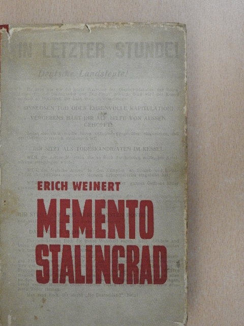 Erich Weinert - Memento Stalingrad [antikvár]