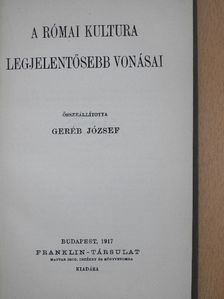 A római kultura legjelentősebb vonásai [antikvár]