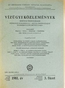 Dávid László - Vízügyi Közlemények 1981/3. [antikvár]