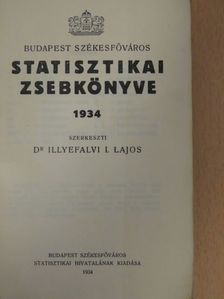 Budapest Székesfőváros Statisztikai Zsebkönyve 1934. [antikvár]