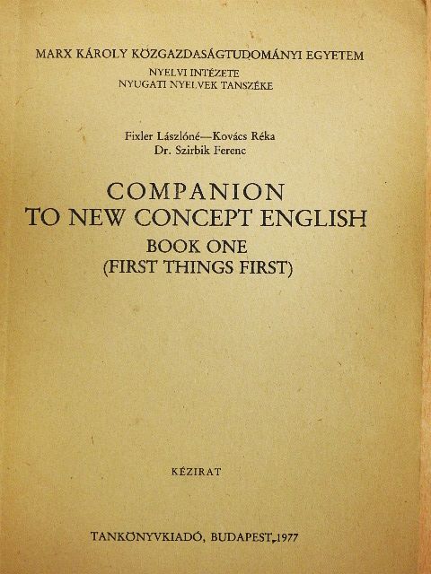 Dr. Szirbik Ferenc - Companion to new concept english I. [antikvár]
