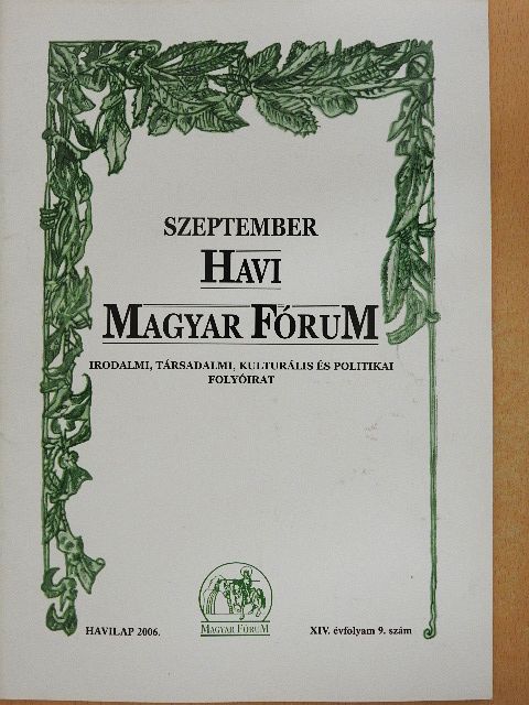 Bálint László - Havi Magyar Fórum 2006. szeptember [antikvár]