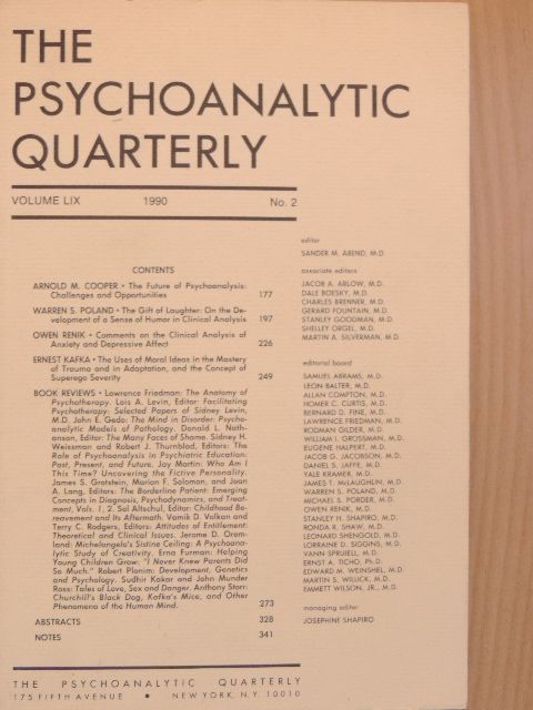 Arnold M. Cooper - The Psychoanalytic Quarterly 1990/2. [antikvár]