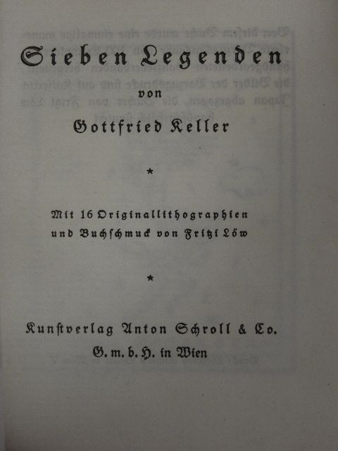 Gottfried Keller - Sieben Legenden (gótbetűs) [antikvár]