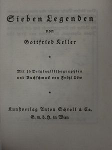 Gottfried Keller - Sieben Legenden (gótbetűs) [antikvár]