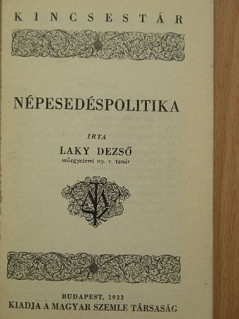 Laky Dezső - Népesedéspolitika [antikvár]