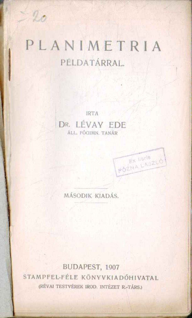 Lévay Ede dr. - Planimetria [antikvár]