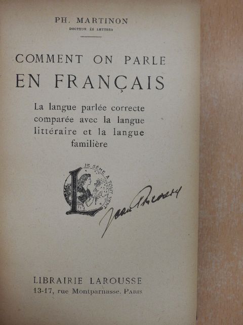 Ph. Martinon - Comment on Parle en Francais [antikvár]