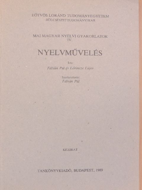 Benkő Loránd - Nyelvművelés [antikvár]