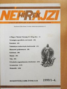 Balázs Lajos - Néprajzi Hírek 1999/1-4. [antikvár]