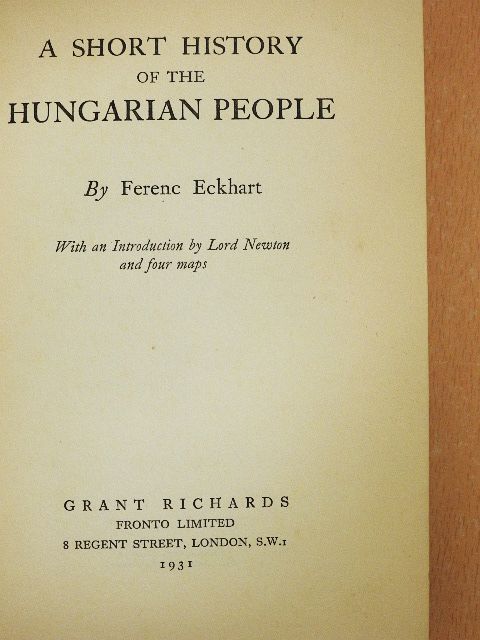 Eckhart Ferenc - A short history of the hungarian people [antikvár]