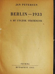 Jan Petersen - Berlin - 1933 [antikvár]