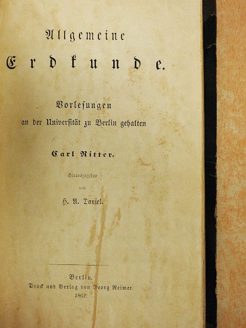 Carl Ritter - Allgemeine Erdkunde (gótbetűs) [antikvár]