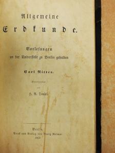 Carl Ritter - Allgemeine Erdkunde (gótbetűs) [antikvár]