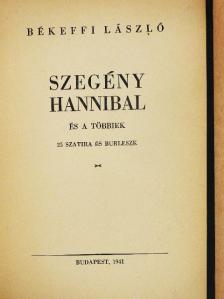 Békeffi László - Szegény Hannibal és a többiek [antikvár]