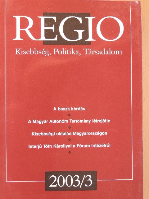 Gagyi József - Regio 2003/3. [antikvár]