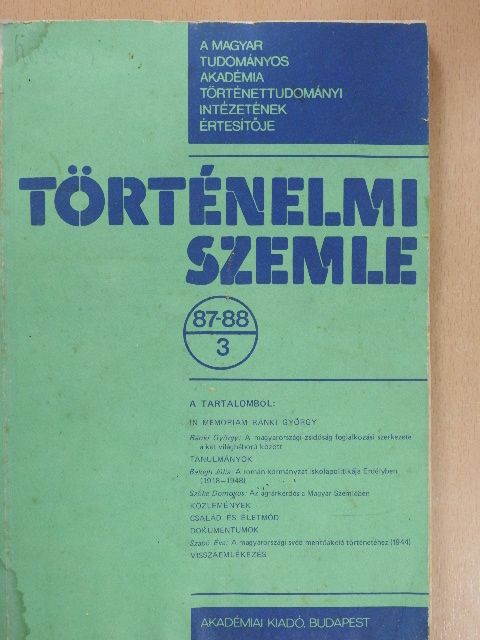Balogh Júlia - Történelmi Szemle 1987-88/3. [antikvár]