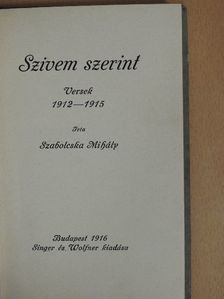 Szabolcska Mihály - Szivem szerint [antikvár]