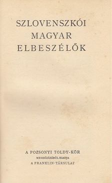 Szlovenszkói magyar elbeszélők [antikvár]