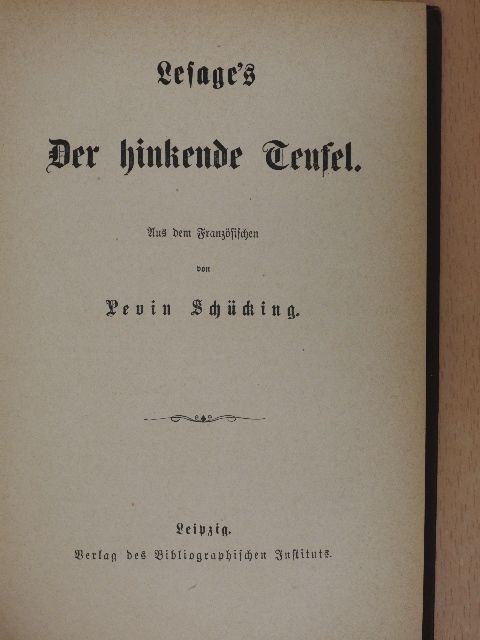 Alain-René Lesage - Lesage's Der hinkende Teufel (gótbetűs) [antikvár]