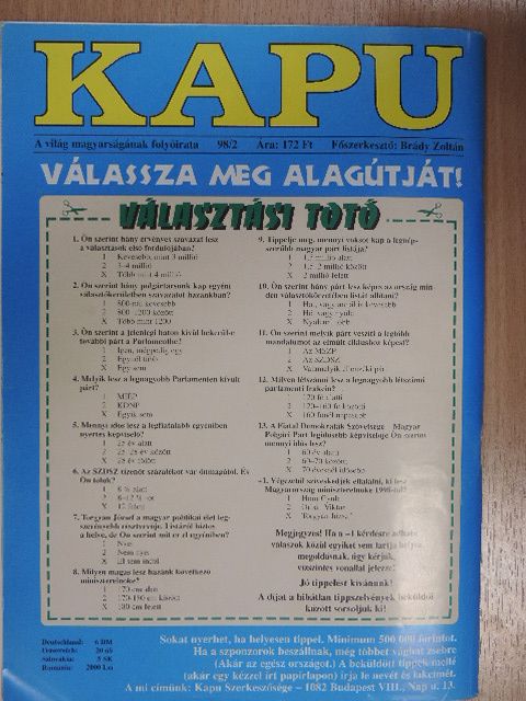 Csikós Attila - Kapu 1998/2. [antikvár]