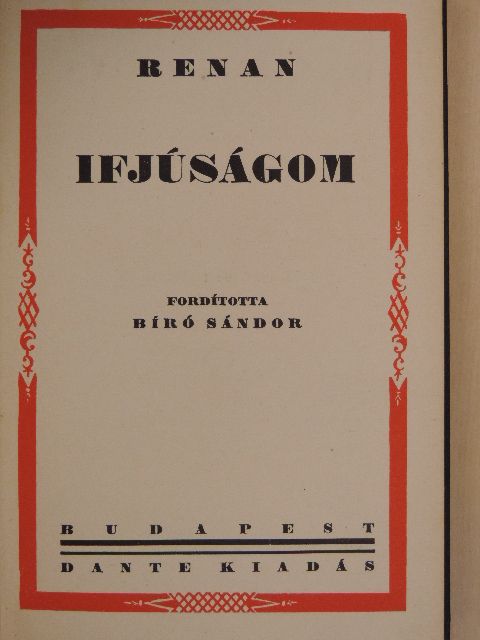 Renan - Ifjúságom [antikvár]